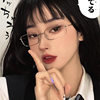 Japanese Style Harajuku Ins Rectangular Personalized Retro Hong Kong Style Internet Popular Glasses Frame Gold Silk Edge Small Frame Retro Glasses for Women