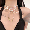 Velvet Strap Necklace DIY Party Personalized Handmade Bow Collar Long European and American Cross-Border Jewelry Choker
