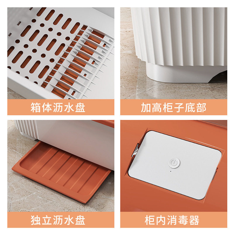 Kitchen Dish Storage Rack with Lid Dustproof Draining Storage Box Household Dish Storage Cupboard Tableware Draining Rack
