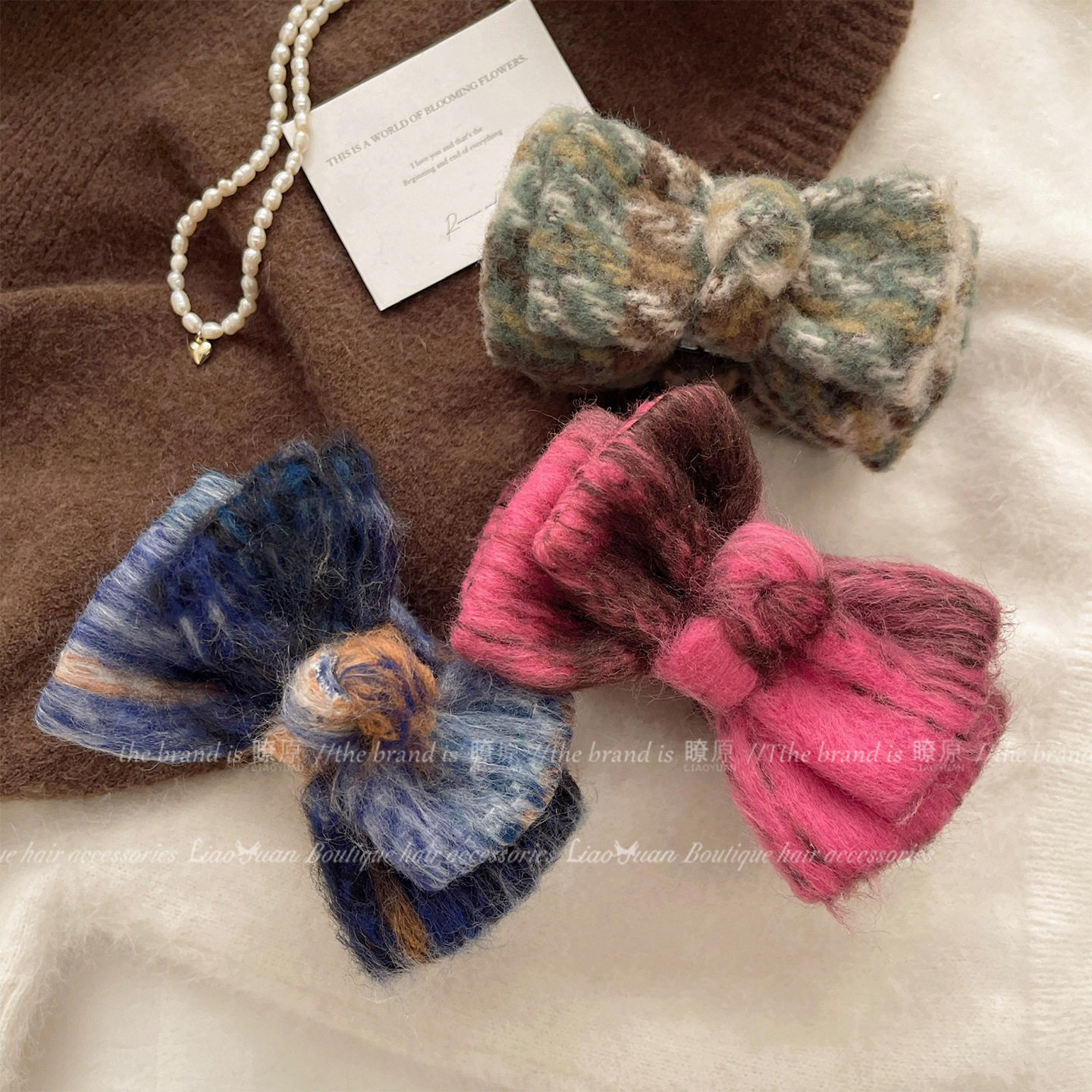 High-End Gradient Wool Bow Bun Hair Clip for Women, Back-Of-Head Hair Styling Tool, Hairpin, Hair Accessory, 2025 New Model