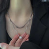 Double-layer Stacked Flash Diamond Necklace Women's Small Man Waist Silver Collarbone Chain Fashion All-match Light Luxury High-end Jewelry Accessories