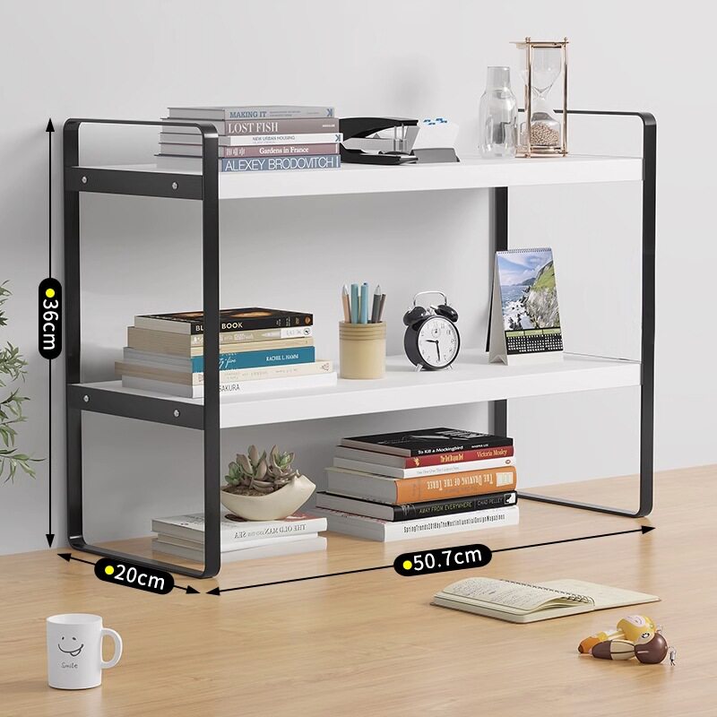 铁艺桌上书架学生宿舍收纳架子办公桌面置物架多层木置物架小书架