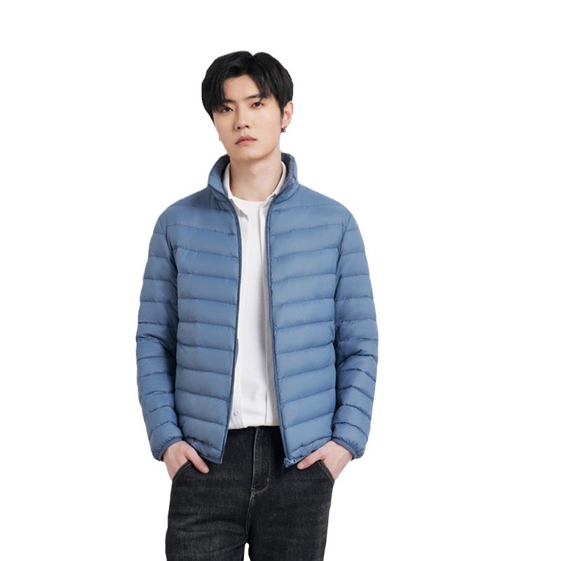 2025年新轻薄款羽绒服男士短款立领秋冬90白鸭绒宽松版休闲外套潮