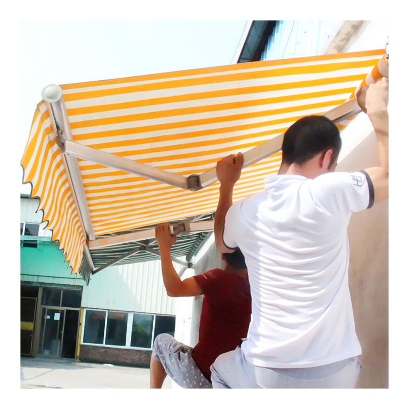 伸缩雨棚全盖式手摇曲臂遮阳篷防雨遮阳伸缩棚活动雨棚户外遮阳棚