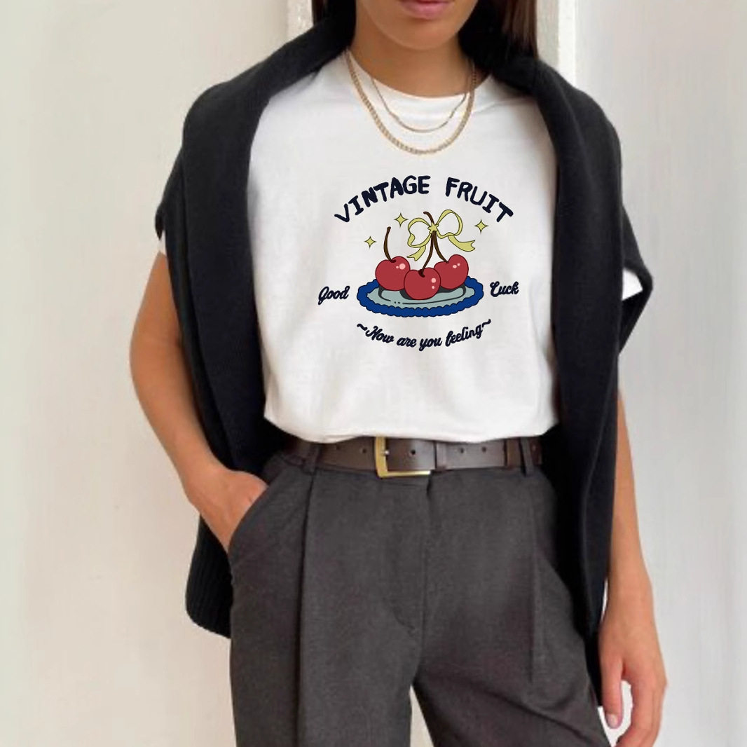 Womens Summer Graphic T Shirt Loose Fit Round Neck Short Sleeve 100 Cotton Casual Everyday Wear Wholesale