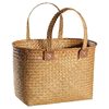 Japanese high-end shopping basket picnic basket woven portable gift bag oval straw basket storage basket shopping basket