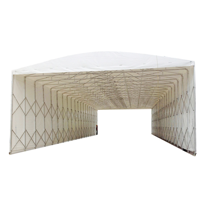 户外遮阳篮球场活动雨棚 淄博烧烤店电动推拉篷 架空型移动仓库蓬