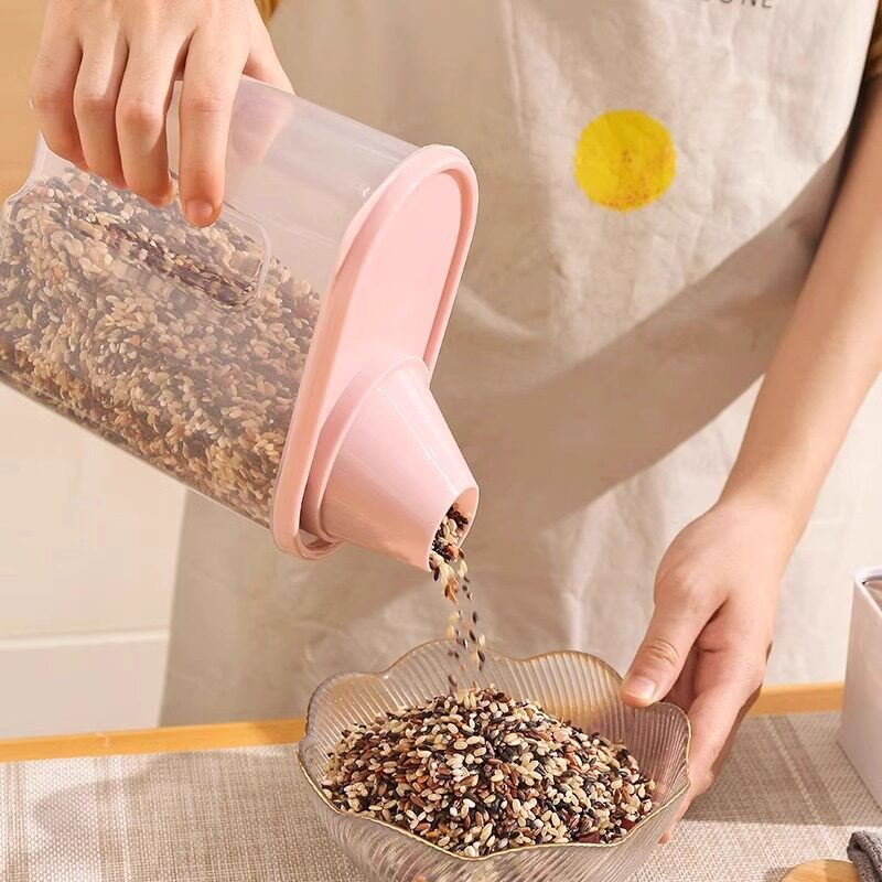 Kitchen Grain Storage Box Large Capacity Transparent Sealed Storage Tank Rice Insect-proof Moisture-proof Multifunctional Rice Bucket