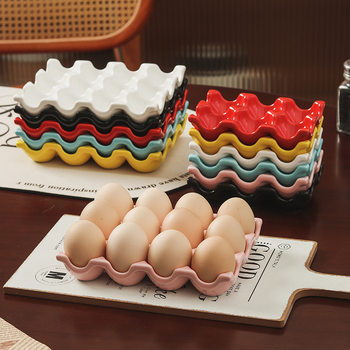 Egg Tray Egg Box Amazon Cross-border Refrigerator Egg Tray Placement Tray Ceramic Egg Tray Household Egg Tray