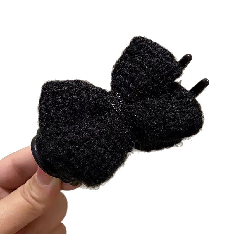 Knitted Bow Bun Hair Clip for Women, Hair Accessory, Autumn and Winter 2025 New Style, Bun Fixing Claw Clip Hairpin