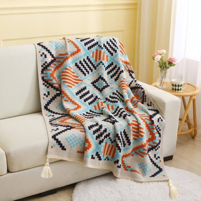 Nordic Style Bohemian Light Luxury Thick Shawl Internet Celebrity Dormitory Blanket Nap Blanket Office Air Conditioning Blanket Knitted Blanket