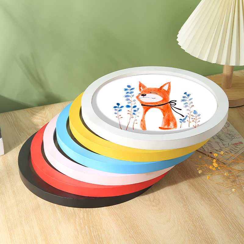 Round Photo Frame Table Six-Inch 6 Kidsren's Picture Frame Wall Hanging Living Room Decoration Cross Stitch 7 Diamond Painting Frame