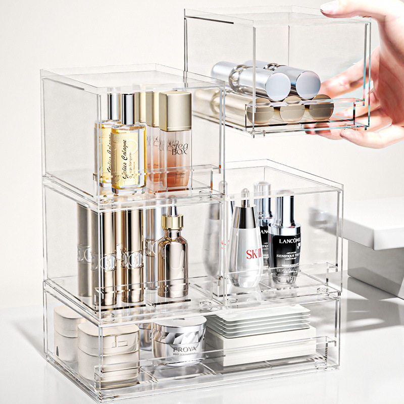 Cosmetic Storage Box Advanced Sense Large Capacity Light Luxury Drawer Desktop Storage Skin Care Rack Storage Box