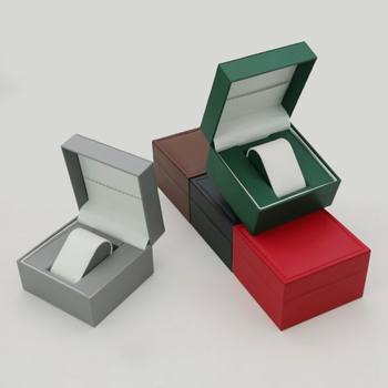 Pu Leather Pull-String Watch Box Flip Watch Box Exquisite Watch Packaging Decoration Display Storage Pebbled Watch