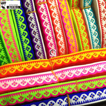 Xinhui 1.3cm with Bright Silk Teeth A Mao Clothes Lace Miao Clothing Embroidery Flower Belt Minority Accessories