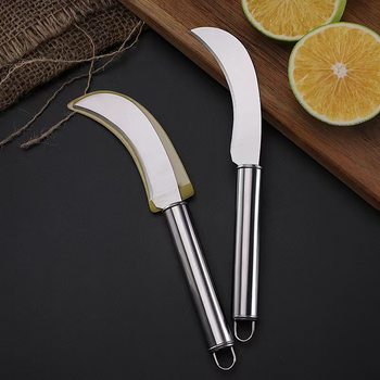 Stainless steel fruit curved knife pineapple knife banana knife peeler melon and fruit Planer 2 yuan store supply wholesale