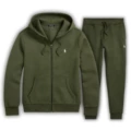 Army green zipper suit white