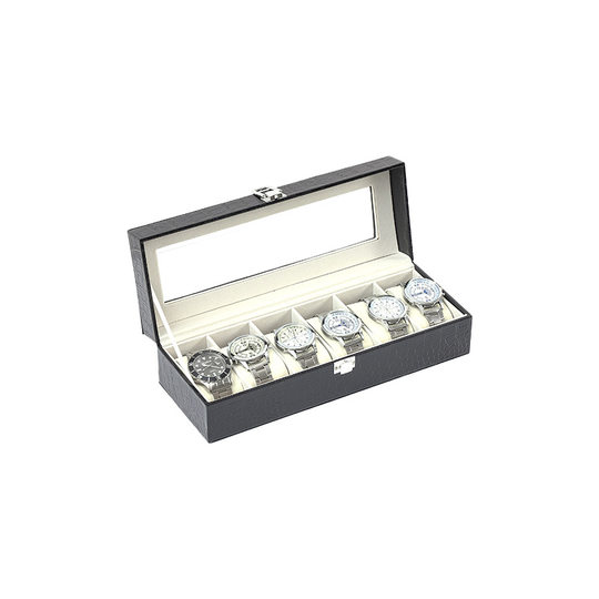 Spot Black Crocodile Pattern Leather Sunroof Watch Storage Box Bracelet Gift Box Home Watch Collection Box Watch Stand