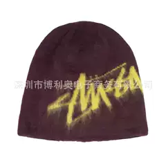 2025 New Trendy Brand Same Style Xts Knitted Wool Plush Characteristic Fashion Hat Y2K Knitted Hat