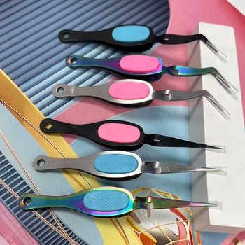 Manufacturer's Ready-Made Stainless Steel Manicure Positioning Clip Black Reverse Tweezers Positioning Nail Piece Manicure Positioning Clip Elbow