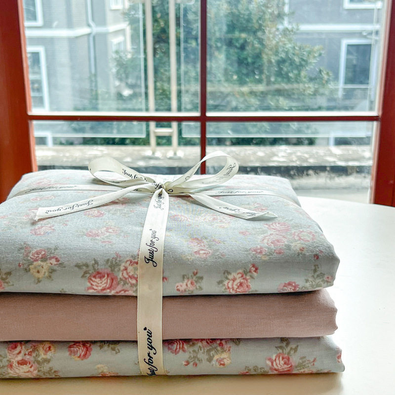 Ins Small Fresh Double Yarn Four-piece Set Class A Maternal and Infant Grade New Printed Quilt Cover Four-piece Set Pure Cotton