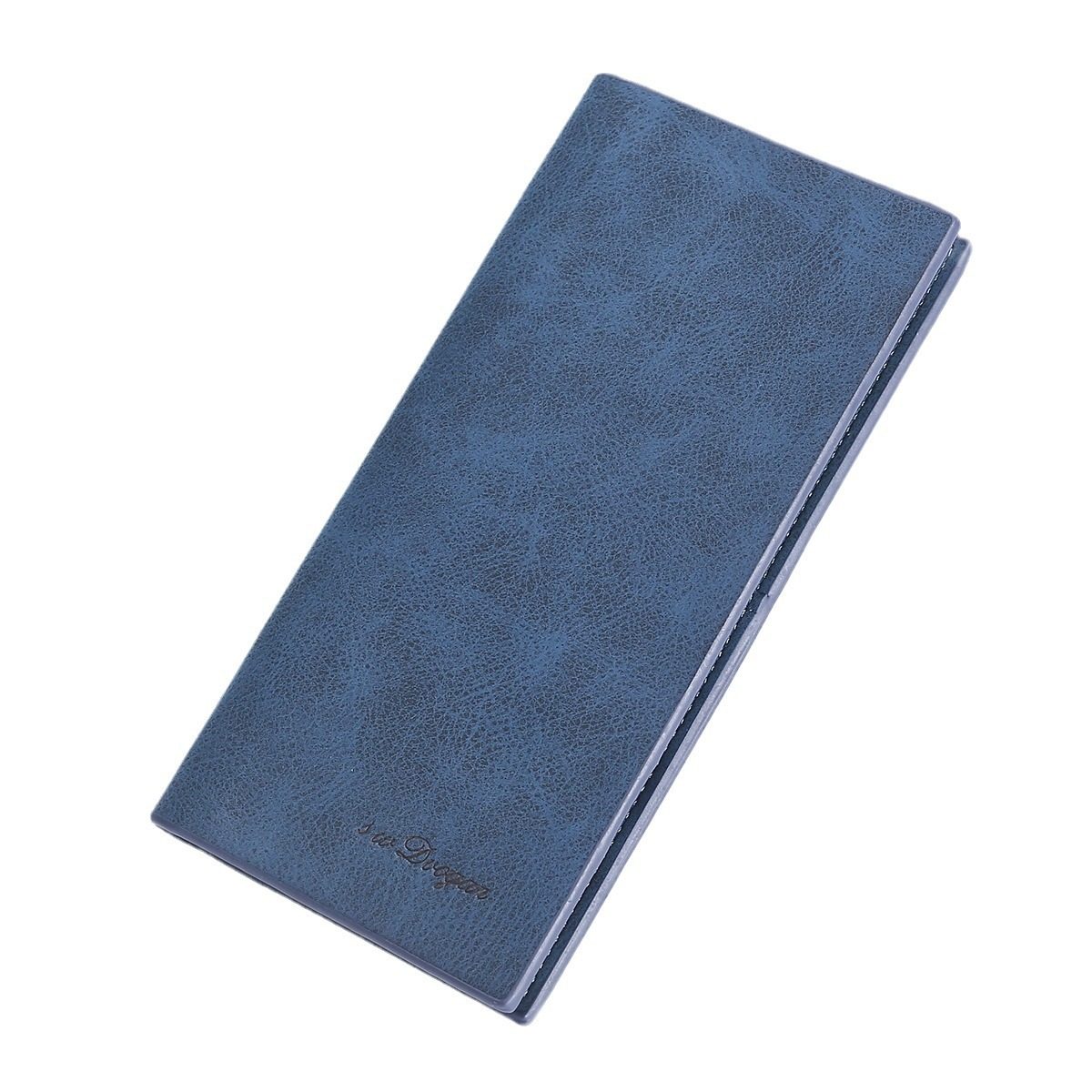 2024 new men's thin long wallet young student multi-card pu wallet Korean simple suit bag