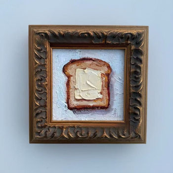 Cross-Border Creative New Wooden Picture Frame Yellow Oil Painting Retro Ornaments Framed Oil Painting Works Decorative Ornaments