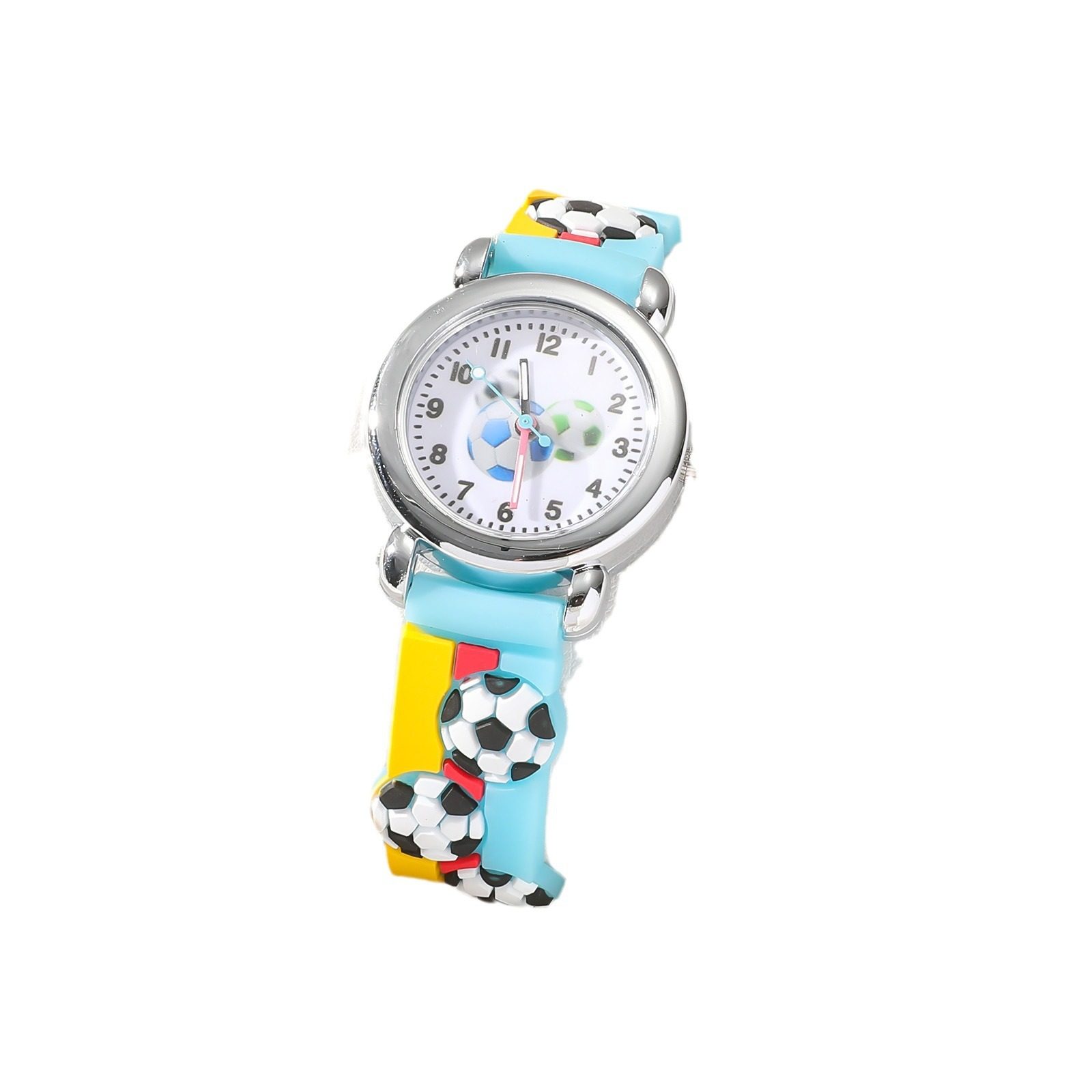 Spot Children's Popular Cartoon Football Silicone Quartz Watch Boy Student Large Dial