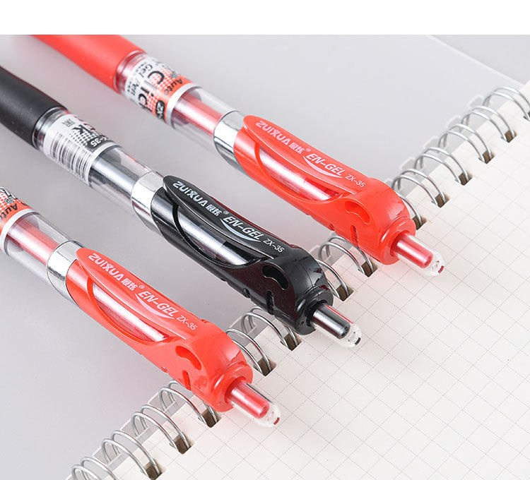 Zuixua Press Gel Pen Zx-35 Black 0.5mm Signature Pen Red Press