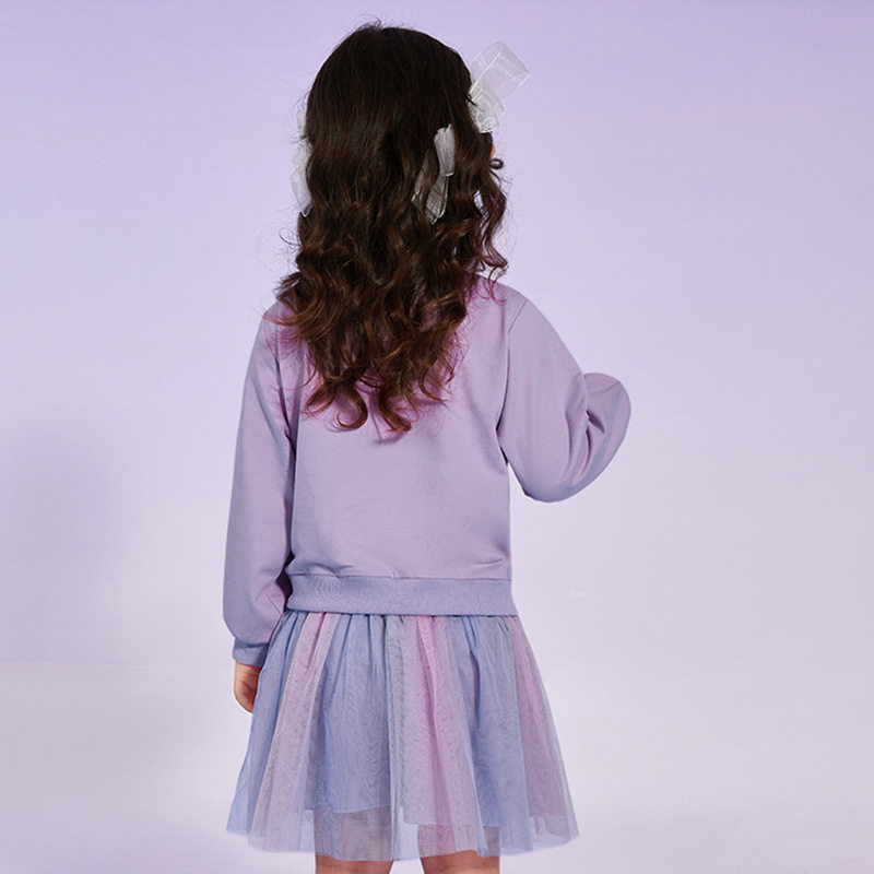 Girls' Dress Wholesale, Winter Fleece-Lined Princess Dress, Unicorn Mesh Thickened Dress