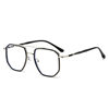 New TR Large Frame Anti-blue Glasses Korean Style Distinctive Double Nose Bridge Myopia Glasses Frame Retro Plain Plain Glasses