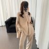 Fashionable Sweater Suit Korean Style Autumn and Winter New Knitted Wide-Leg Pants + Half Turtleneck Top + Vest Three-Piece Set