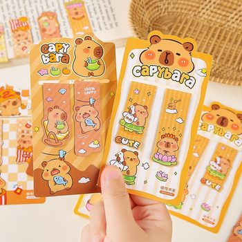 Creative Cartoon Kapibara Bookmark Primary School Student Reward Small Gift Cute Magnetic Bookmark Teacher's Day Gift