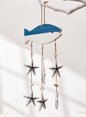 地中海海洋风铃吊坠家居挂件挂饰礼品木制工艺品贝壳海螺门帘装饰