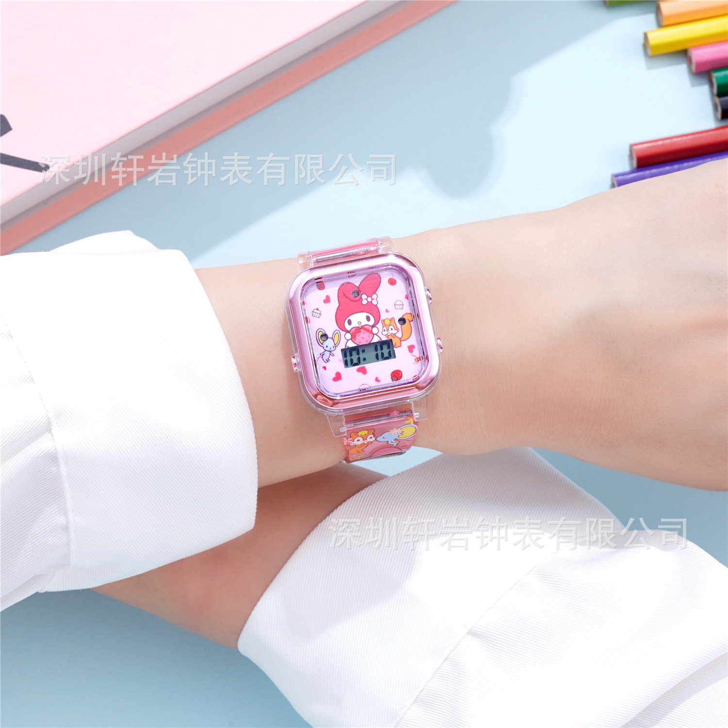 Upgraded Popular Cartoon Music Sanrio Luminous Led Digital Watch Student Party Boys and Girls Digital Wrist Watch
