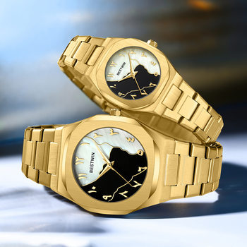 Cross-Border Hot-Selling Men's Watch Fashion Arabic Numeral Shell Surface Quartz Couple Watch Wholesale