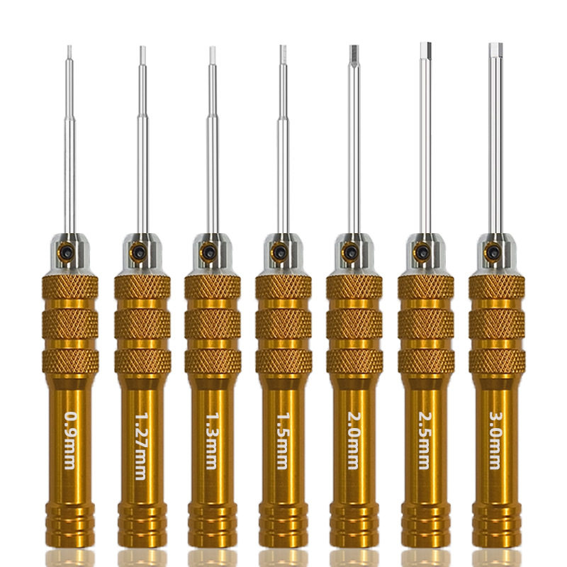 模型螺丝刀单支装白钢镀钛0.9mm手表拆卸手动航模六角螺丝刀工具