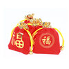 Wholesale In-Stock Jewelry Boxes, Gold-Mouth Velvet Jewelry Bags, Red Small Accessories Drawstring Bags, Bracelet Drawstring Lucky Bags with Logo