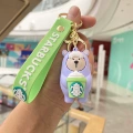 Starbucks keychain-green hand rope