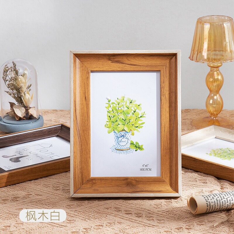 Living Room Decorative Frame Modern Simple Rectangular Fresh Handmade Imitation Solid Wood Photo Frame Bedroom Id Frame