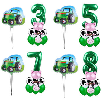 New Farm Theme Tractor Animal Head Balloon Set Balloon Kids Boys Farm Birthday Party Decoration