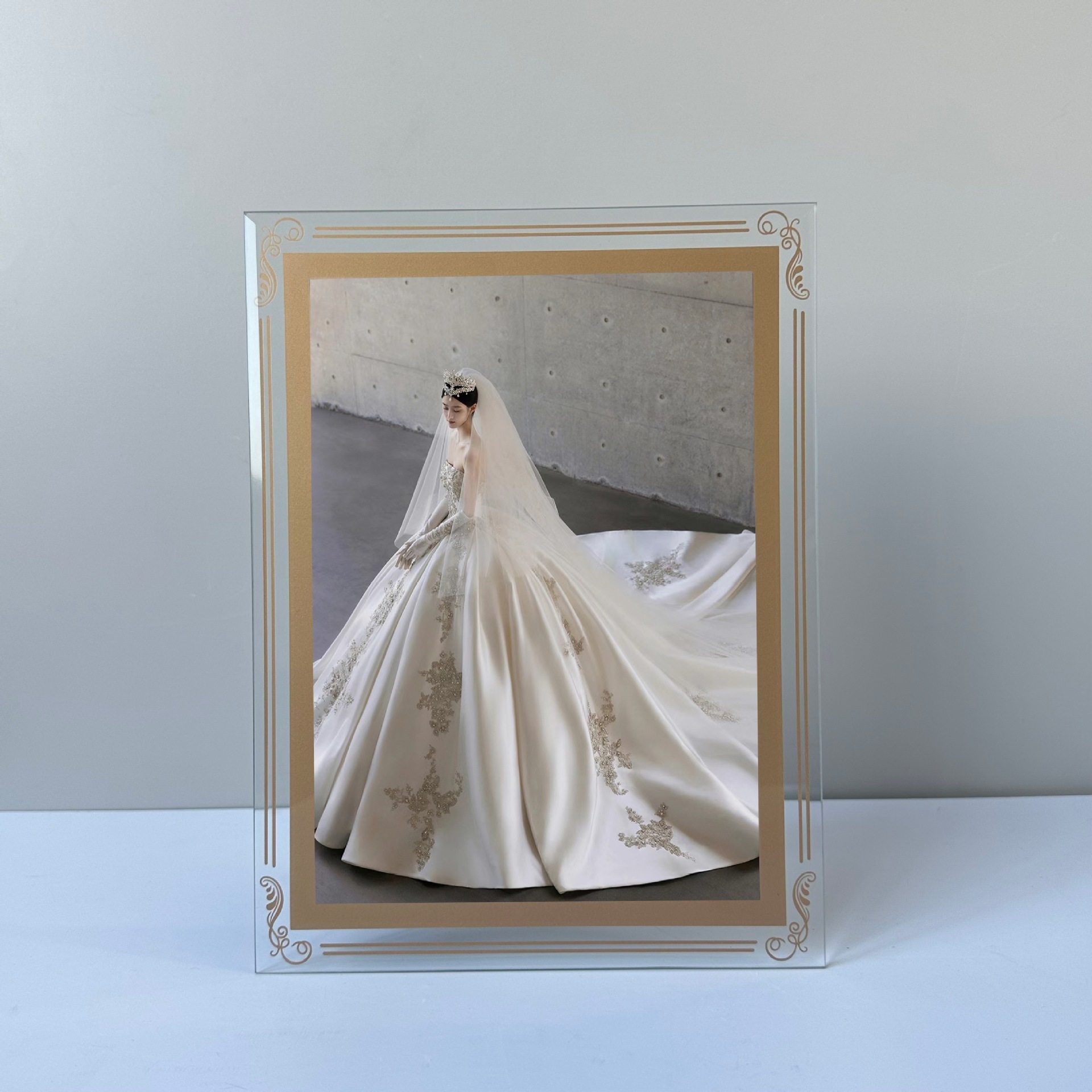 Crystal A4 Glass Photo Frame Wholesale Display Frame 56 Inch 78inch 10inch Wedding Photo A5 Ornament Home Photo Frame