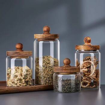 Wholesale Tea Cans Scented Tea Jar Glass Sealed Jar Household Kitchen Storage Bottle Green Tea Black Tea Storage Jar