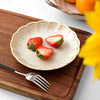 Mino-Yaki Japanese Imported Household Flat Plate Japanese Retro Creative Breakfast Plate Ceramic Dish Plate Sweet White Glaze Plate