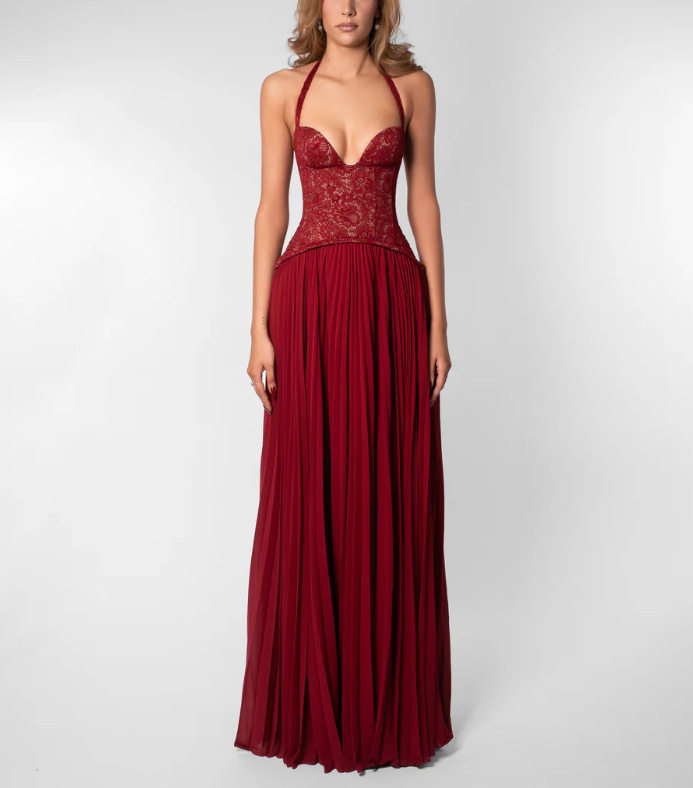 Womens Sexy Halter Backless Dress Low Neckline Ruched Waist Adjustable Straps Perfect for Parties and Summer Events