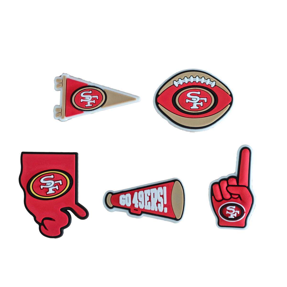 Cross-border hole shoes shoe buckle football San Francisco team PVC plastic shoes flower pvc cartoon cute cross-border hot sale