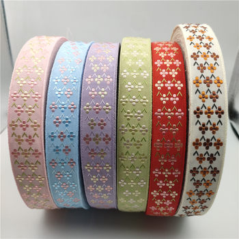 Xinfa 2.5CM National Style Hanfu Ethnic Style Llace Belt Simple Embroidery Flower Ethnic Costume Jacquard Ribbon