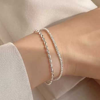 Gypsophila Millet Double-Layer Stacked Sparkling Bracelet Ins Japanese and Korean Accessible Luxury Niche Hand Jewelry Wholesale