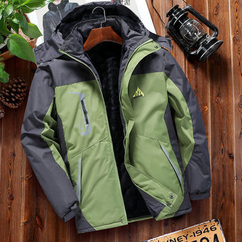 New winter fleece-lined padded cotton-padded jacket men's and women's windproof outdoor tooling cold-proof mountaineering foreign trade wholesale