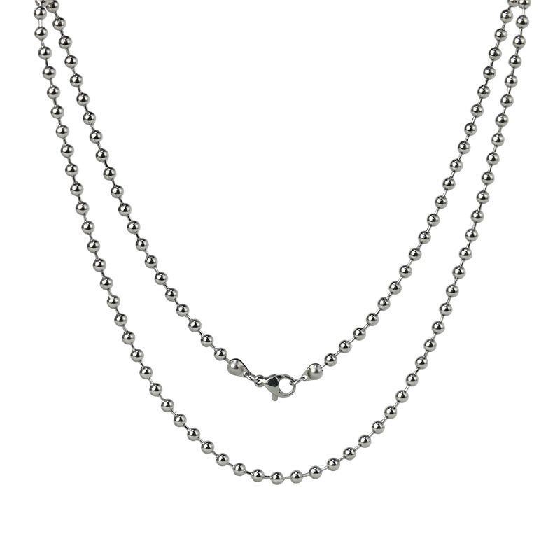 Manufacturer Wholesale Bead Chain 304 Stainless Steel Wave Bead Chain Wave Key Chain Clothing Shoe Brand Buckle Tag Chain